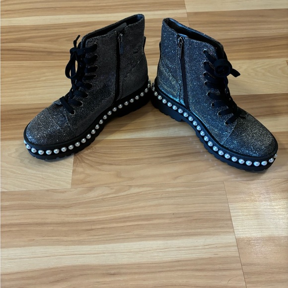 Jessica Simpson Eilir Sparkly Studded Combat Boot Size 6.5 New - Picture 5 of 7